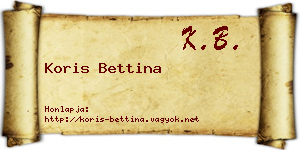 Koris Bettina névjegykártya